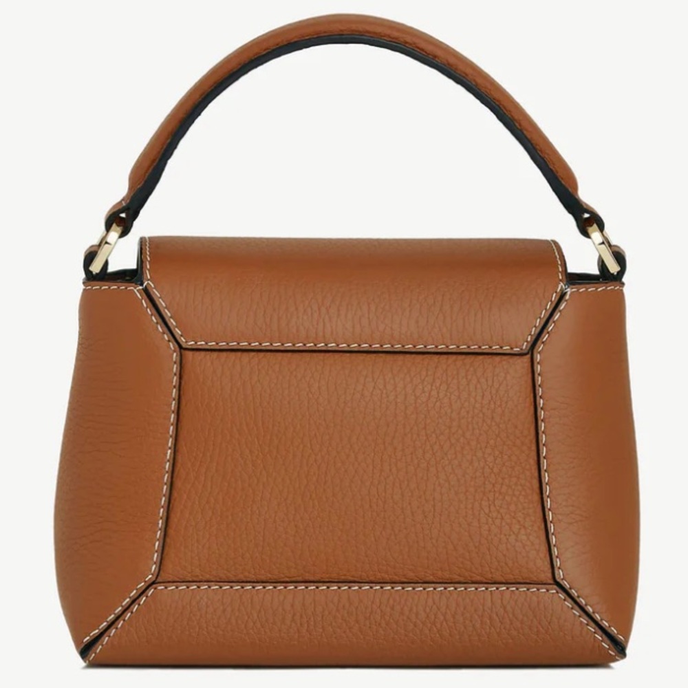 Strathberry Mosaic Nano Leather Mini Tote in tan with vanilla stitching NWT - Picture 5 of 17